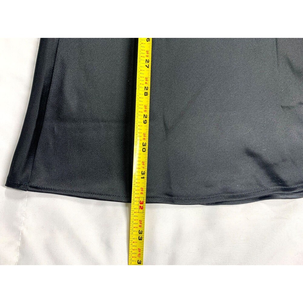 Victoria's Secret Satin Slip Skirt Size Medium Black Long Pull on Midi Long - Picture 5 of 6